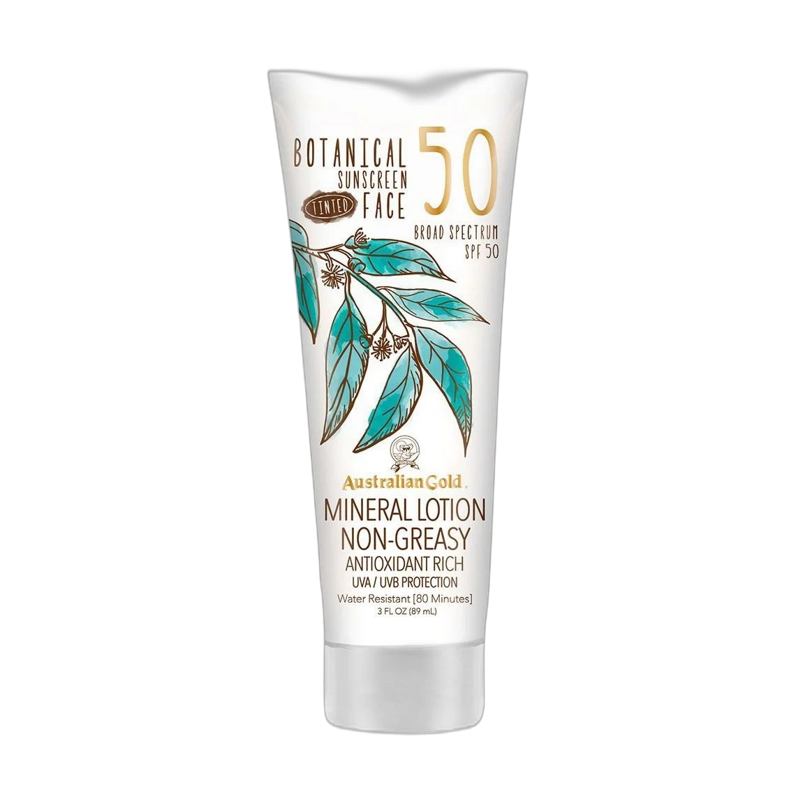 Botanical Sunscreen Tinted Face Mineral Lotion, Broad Spectrum, Water Resistant, Spf 50