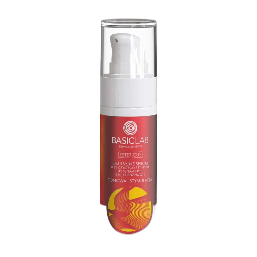 Emulsyjne Serum Z 0,5% Czystego Retinolu, 4% Witaminy C, CBD I Koenzymem Q10 Odnowa I Stymulacja