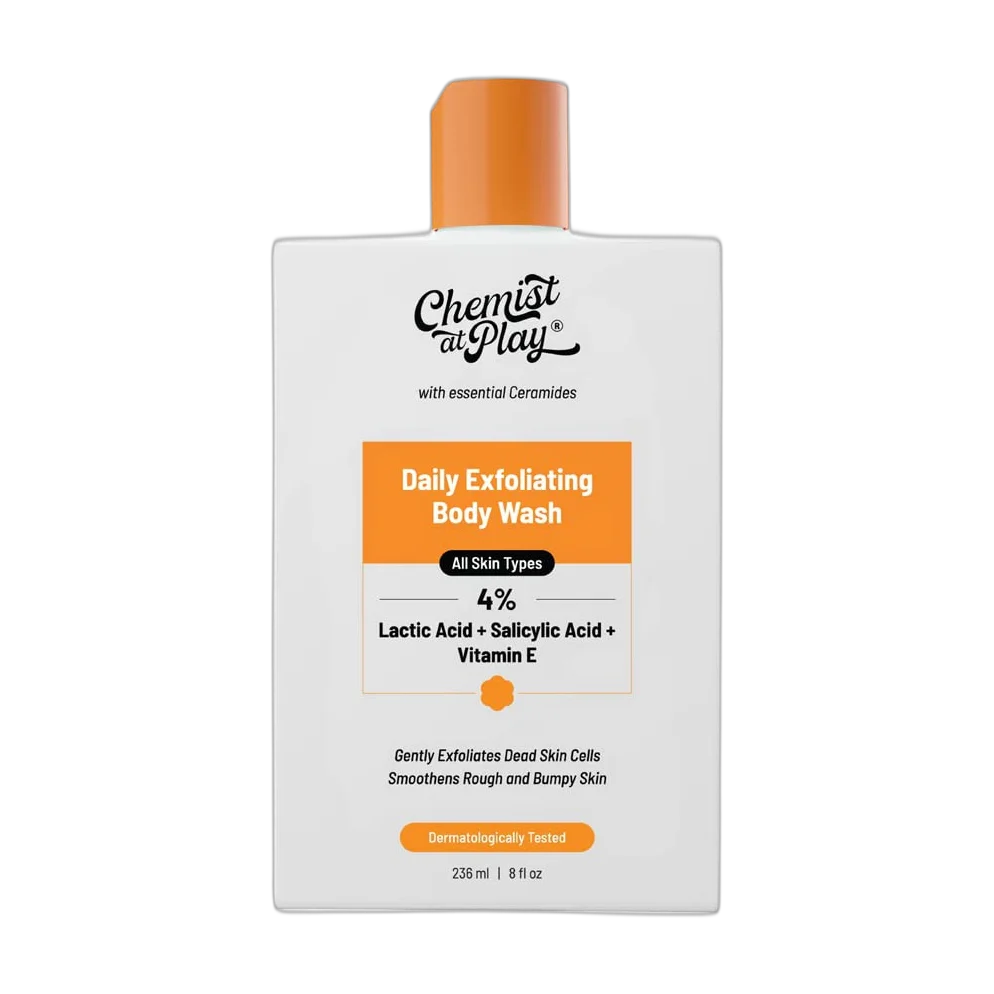 Exfoliating Body Wash Shower Gel With 4% Lactic Acid, Salicylic Acid & Vitamin E