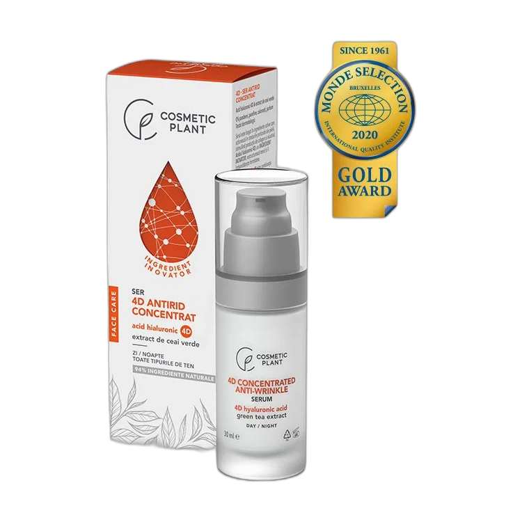 Ser Antirid Concentrat Cu Acid Hialuronic 4D & Extract De Ceai Verde