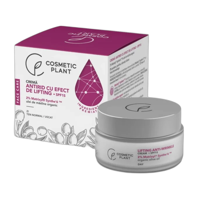 Cremă Antirid Cu Efect De Lifting Cu 2% Matrixyl® Synthe’6 ™ & Ulei De Măsline Organic SPF 15