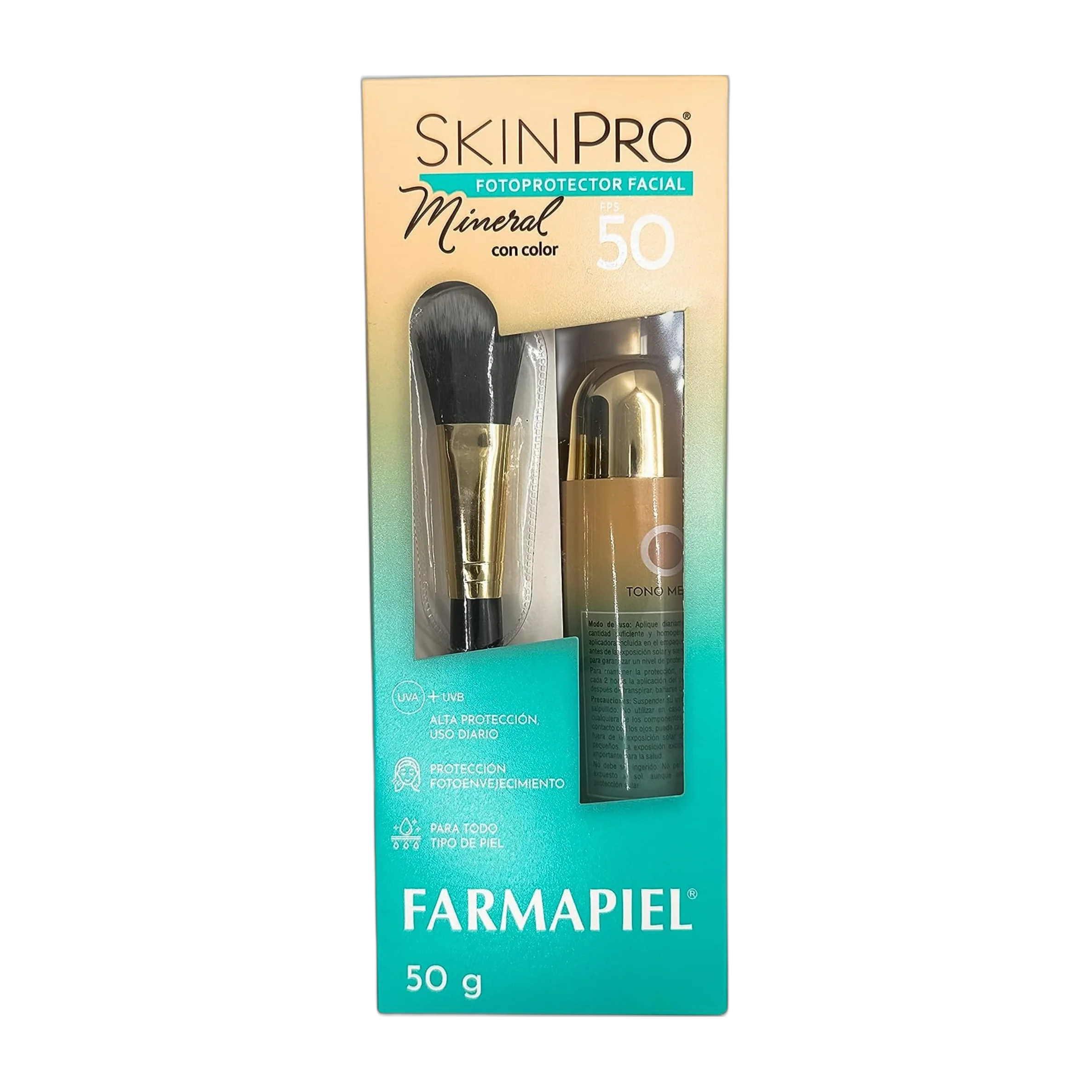 Skinpro I Protector Solar Facial 50 FPS Mineral Con Color En Formato Crema Con Aplicador