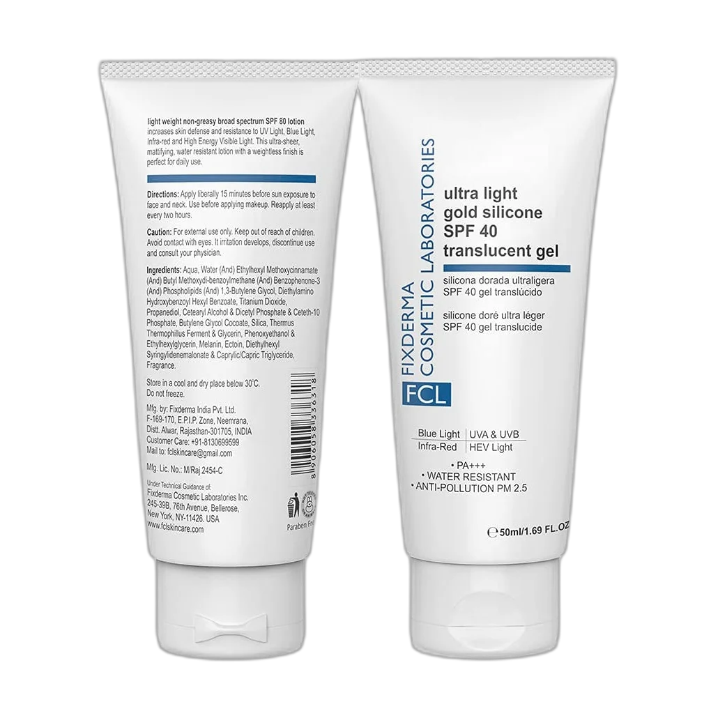 Ultra Light Gold Silicone SPF 40 Translucent Gel