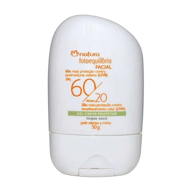 Gel Creme Protetor Facial Fps 60/ Fpuva 20 Pele Mista A Oleosa Fotoequilíbrio