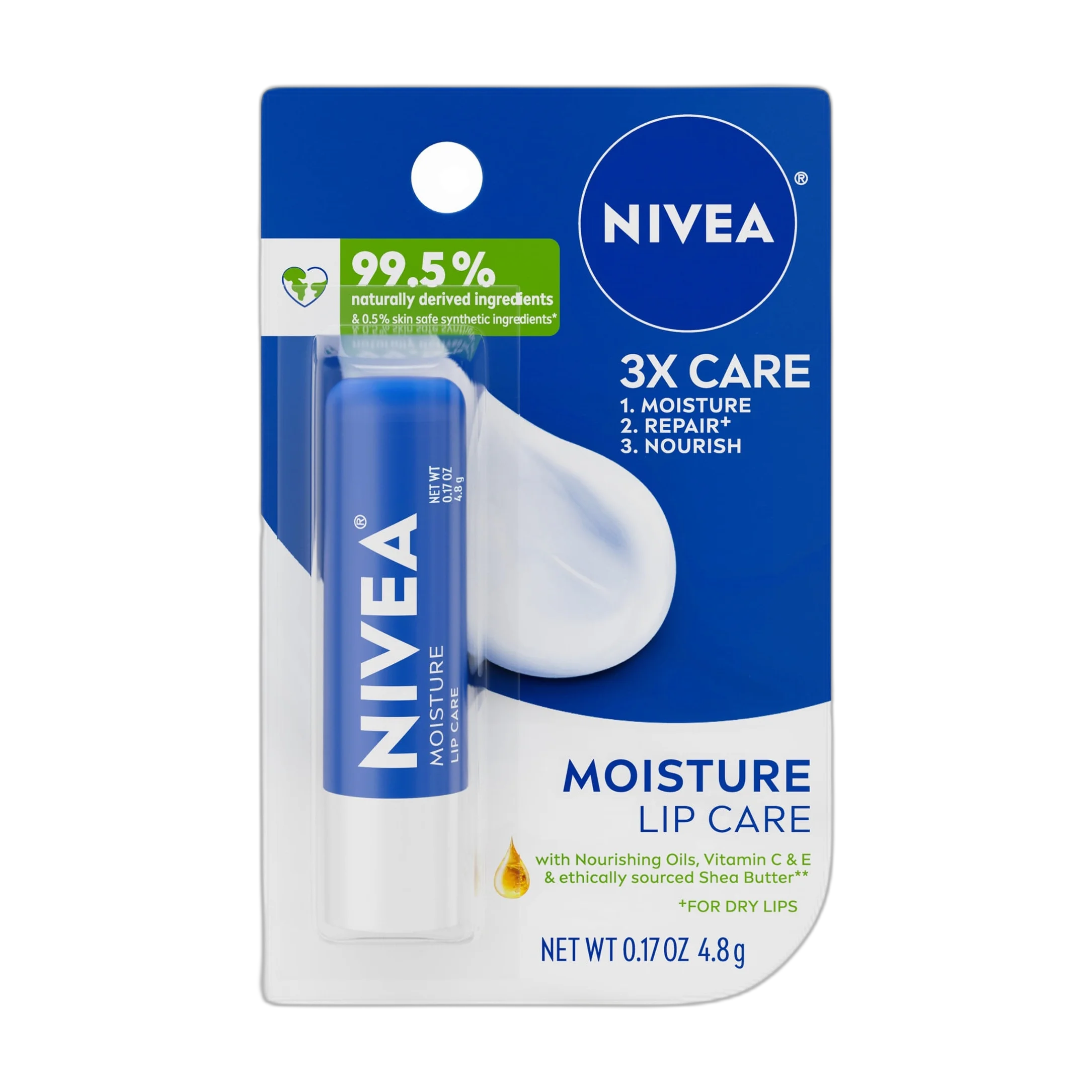 Moisture Lip Care, Hydrating Lip Balm With Shea Butter, Vitamin C & E