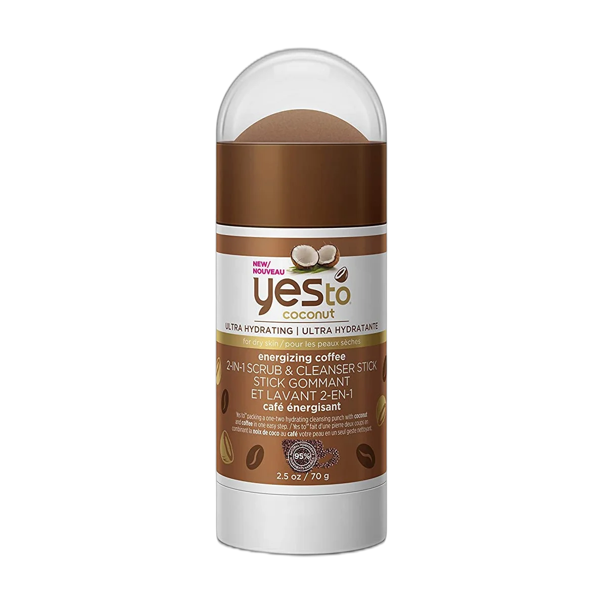 Yes To Coconut Ultra Hydrating Energizing Coffee 2 in 1 Scrub & Cleanser Stick