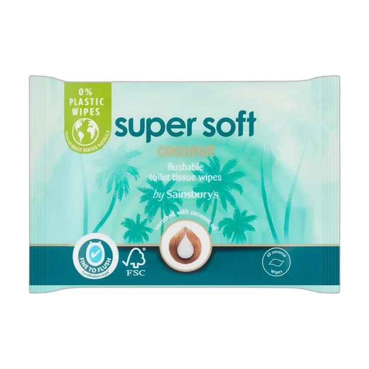 Flushable Toilet Tissue Wipes Coconut