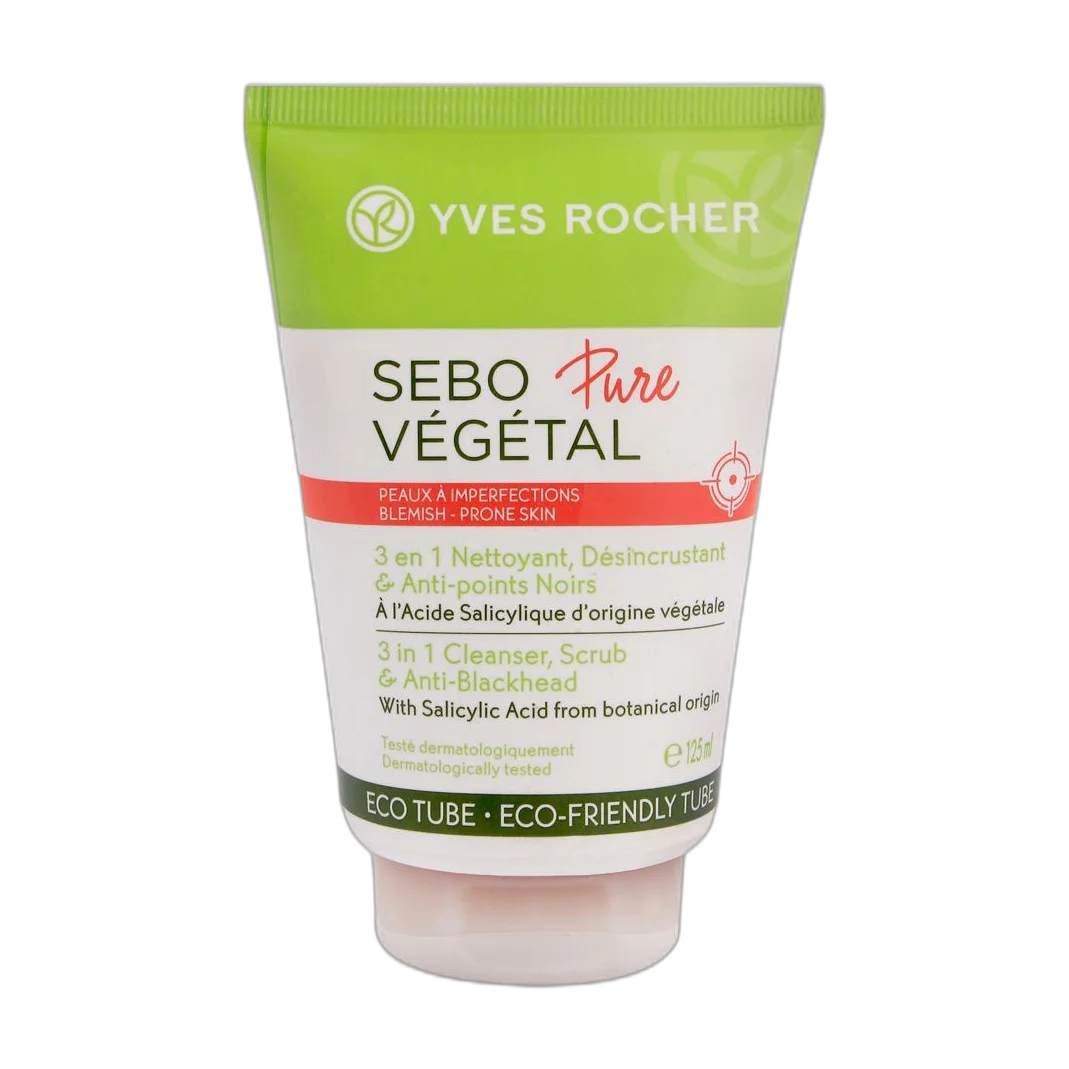 Sebo Pure Vegetal 3 In 1 Cleanser, Scrub & Anti-Blackhead